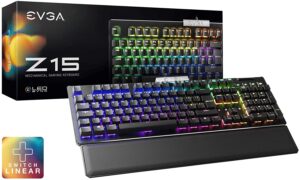 EVGA Z15 RGB Mechanical Gaming Keyboard, RGB Backlit Led, Mechanical Kailh Speed Silver Switches