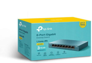 TP-Link LS108G 8-Port Gigabit Unmanaged Desktop LiteWave Switch, Steel Case, Network Splitter