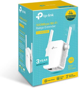 TP-Link 300Mbps Wall-Plug Wifi Range Extender, 1 x LAN, WiFi Booster Hotspot, TL-WA855RE
